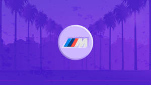 BMW M Logo na Mitende za Rangi ya Zambarau — Bmw Picha ya Ukuta
