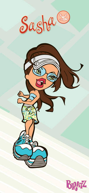 Bratz doll Sasha digital art wallpaper — iPhone 17 Pro Picha ya Ukuta