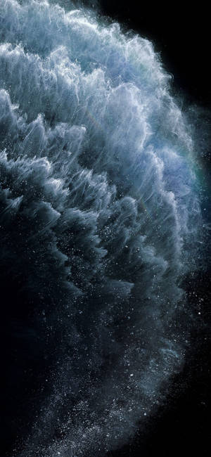 iPhone 11 wallpaper of dark crystalline blue wave formations. — iPhone 11 Picha ya Ukuta