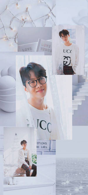 BTS Aesthetic Jhope Juu ya Rangi Nyeupe — Bts aesthetic Picha ya Ukuta