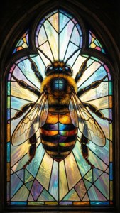 Bumblebee ya stained glass na nuru inayopita, staili ya sacred geometry. — iPhone 5 Picha ya Ukuta