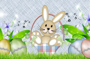 Bunnies za Pasaka za Kuacha na Mazinga ya Rangi katika Bustani ya Miti ya Mwembe