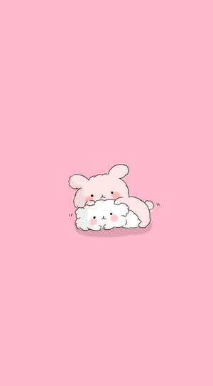 Bunny na Cat wa Kawaii Pink