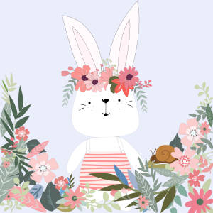 Bunny wa Cartoon wa Spring Mzuri