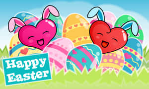 Bunny wa Easter Mwenye Kuwa na Mazingira ya Miti na Miti ya Rangi