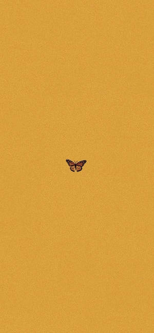 Butterfly aesthetic yellow mustard wallpaper — iPhone 12 mini Picha ya Ukuta