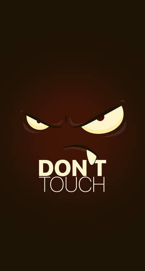 Angry face with fang lock screen wallpaper.