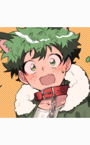 Caption: Adorable Deku in Stylish Winter Jacket — Lenovo Idea Tab Picha ya Ukuta