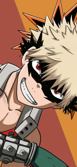 Caption: Explosive Power Unleashed: Bakugou in Action — Vivo S2 Picha ya Ukuta