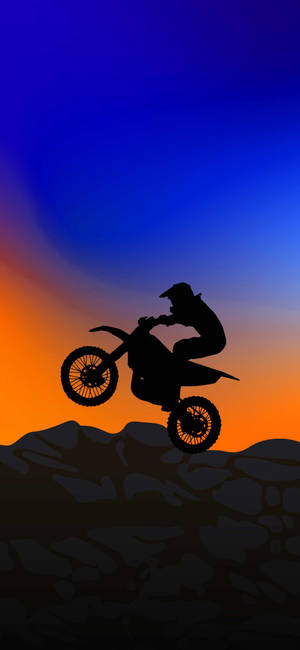 Dirt bike silhouette art wallpaper — iPhone 13 Pro Picha ya Ukuta
