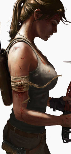 Lara Croft Iphone — Galaxy A Picha ya Ukuta