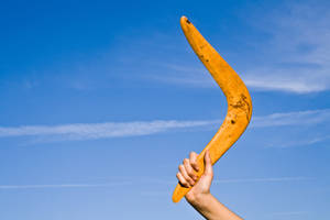 Catch the Fun: Kids Enjoying a Boomerang Game in the Park — 3:2 Picha ya Ukuta