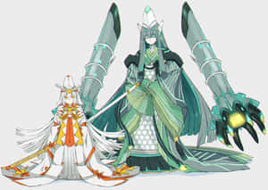 Celesteela Na Kartana Katika Umbo La Kibinadamu — Nintendo Picha ya Ukuta