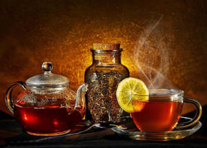 Chai kwenye Mandhari ya Rangi ya Kahawia — Aesthetic ya kahawia Picha ya Ukuta