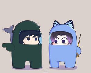 Chibi Baridi ya Demon Slayer — Samurai wa jini Picha ya Ukuta