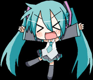 Chibi Miku Png - Hatsune Miku Chibi Transparent, Png Download