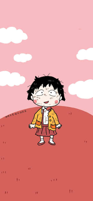 Chibi Maruko Chan background — Realme P4R Picha ya Ukuta