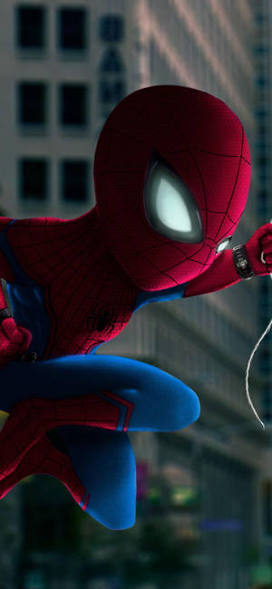 Chibi Spider Man Iphone — iPhone 15 Pro Picha ya Ukuta