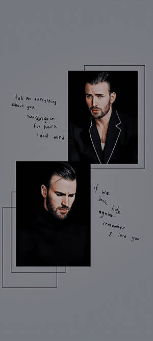 Chris Evans black minimalist wallpaper — iPhone 12 Picha ya Ukuta