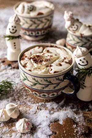 Christmas Aesthetic Holiday Latte wallpaper — Collage ya Krismasi Picha ya Ukuta