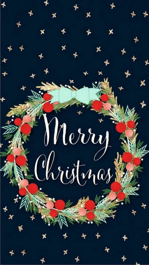 Christmas wreath poster wallpaper — 9:16 Picha ya Ukuta