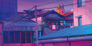 Picha za Anime City — Mji wa anime Picha ya Ukuta