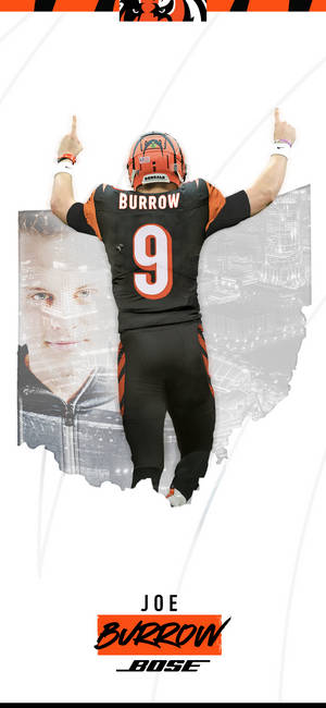 Picha ya simu ya Cincinnati Bengals Joe Burrow — iPhone 14 Pro Picha ya Ukuta