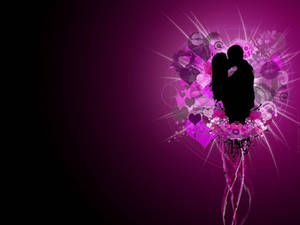 Cinta Romantiki Katika Rangi ya Zambarau wallpaper