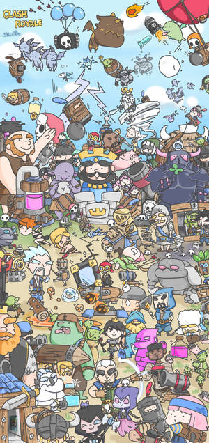 Clash Royale Doodle Cartoon — Samsung S23 Picha ya Ukuta