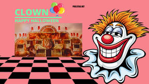 Clown wa Halloween wa Kale — Halloween ya zamani Picha ya Ukuta