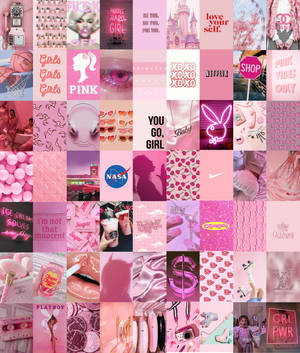Collage ya Aesthetic Pastel Pink wallpaper — Tecno Phantom V Fold2 Picha ya Ukuta