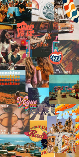 Aesthetic 70s Background — Pixel Fold Picha ya Ukuta
