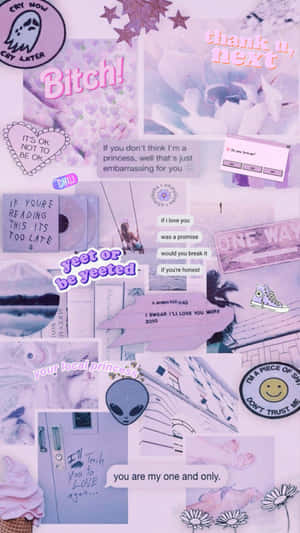 Purple Collage — Zambarau nyepesi Picha ya Ukuta