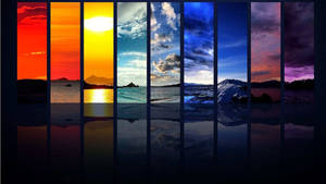 Natural landscapes in vertical color spectrum wallpaper