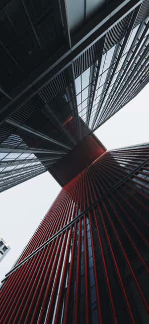 Architecture ya Contemporary Red na Black — Realme 14T Picha ya Ukuta