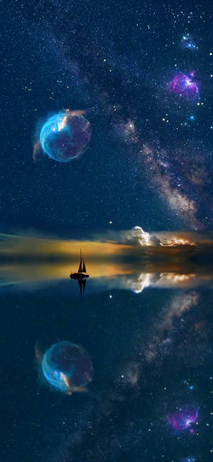 Cosmos juu ya bahari wallpaper