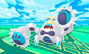 Crabominable kwenye Mandhari ya Ramani — Pokemon baridi Picha ya Ukuta