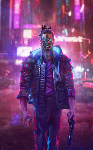 Cyberpunk Mwanamke Android Mwanajeshi — Honor Pad Picha ya Ukuta