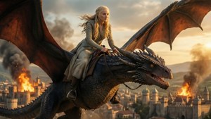 Daenerys Targaryen anamrusha Drogon juu ya King's Landing inayowaka