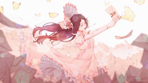 Mandhari ya dansi ya anime pink mrembo