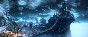 Ultrawide graphics of a game location in Dark Souls 3 wallpaper.