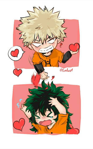 Deku na Bakugou Mdogo Mrembo — Galaxy Tab Active5 Picha ya Ukuta