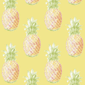 Pineapple prints in yellow background wallpaper — Pixel Watch 5 Picha ya Ukuta