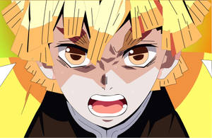 Demon Slayer Zenitsu Upande wa Karibu — Zenitsu wa kimetsu no yaiba Picha ya Ukuta