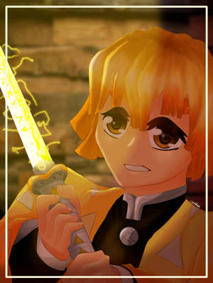 Demon Slayer Zenitsu Anayakwa — Zenitsu wa kimetsu no yaiba Picha ya Ukuta