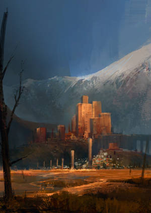 Digital art of ancient city wallpaper — Oppo Pad 4 Pro Picha ya Ukuta