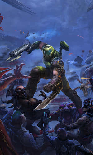 Pixel 3xl Doom Background — Galaxy Tab A11 Picha ya Ukuta