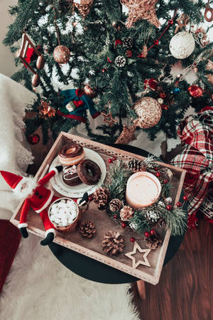 Doughnuts za Krismasi zenye mwonekano wallpaper — 2:3 Picha ya Ukuta