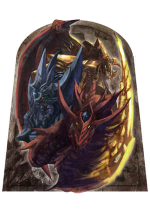 Dragon ya Mighty Winged ya Ra Imetolewa — iPhone Duo Picha ya Ukuta
