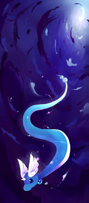 Dragonair In Water Abstract Illustration — Xperia 5 Picha ya Ukuta